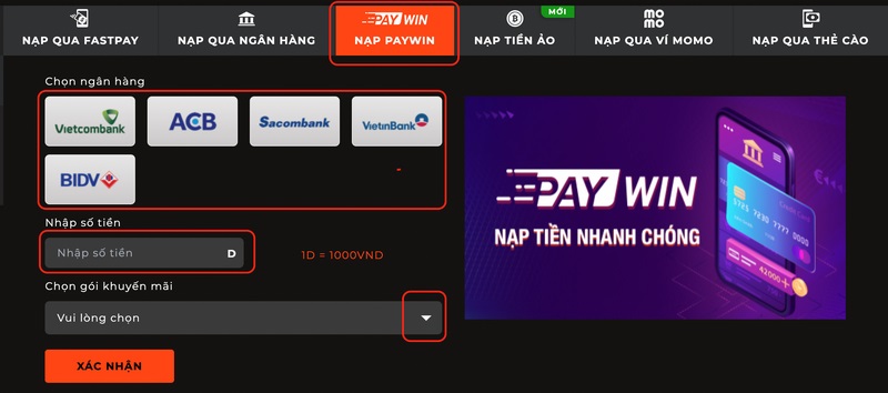Hướng dẫn nạp tiền SV88 nhanh chóng trong vòng 1 nốt nhạc 2 Nạp Tiền Sv88 Thông Qua Hình Thức Paywin Với 3 Bước Tiện Lợi